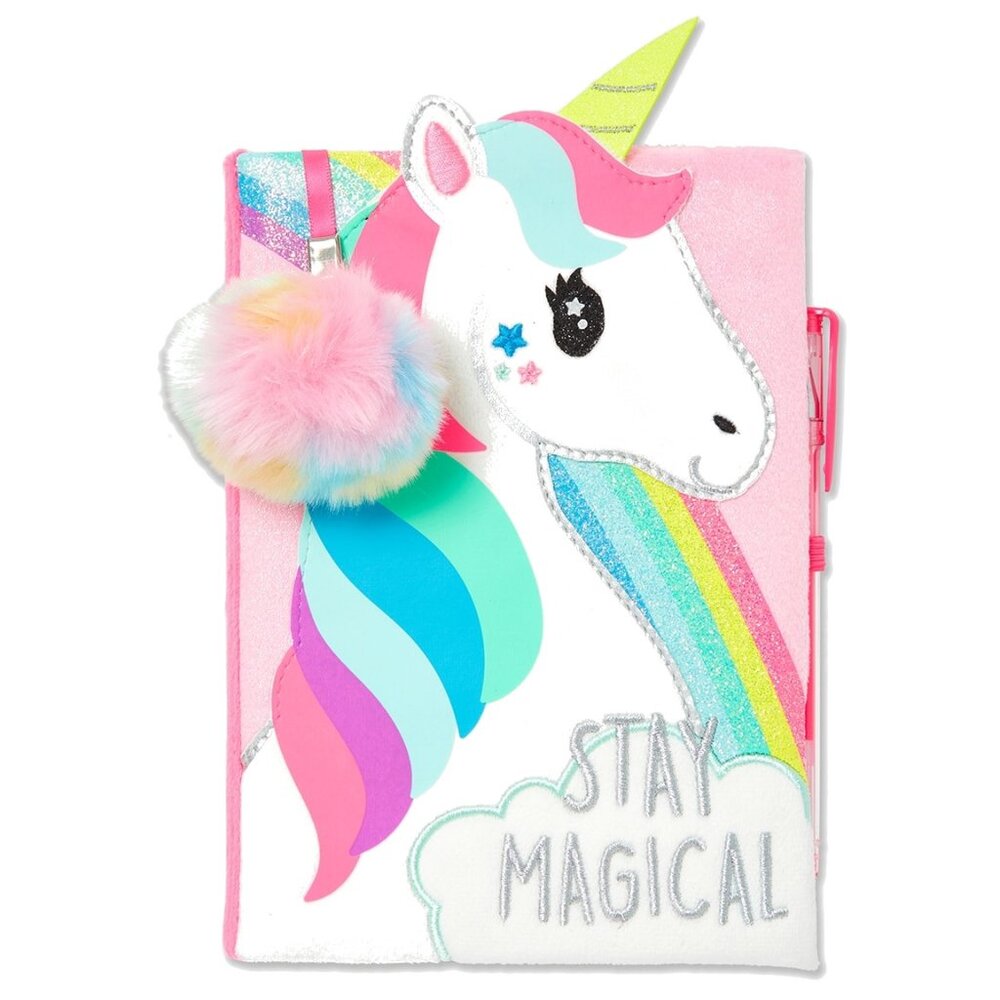 Justice for Girls Stay Magical Unicorn Faux Fur Journal Diary